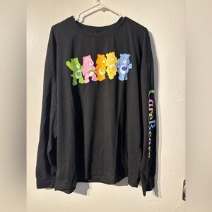 Care Bears Rainbow Graphic Long Sleeve T-Shirt Black Colorful Bears Tee
(664)